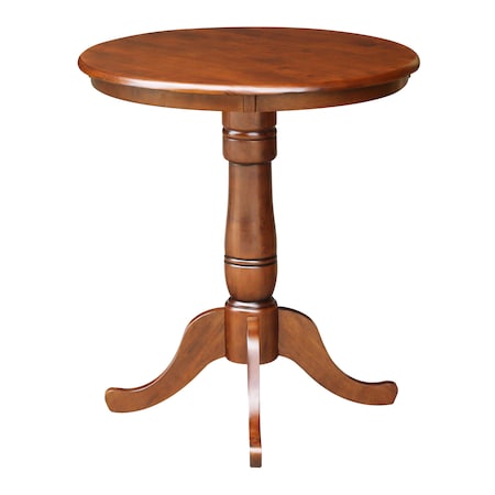 International Concepts Round 30 in Round Top Pedestal Table, 40.9 inH, Espresso, 30 in W, 30 in L, 40.9 in H, Wood K581-30RT-6B-2